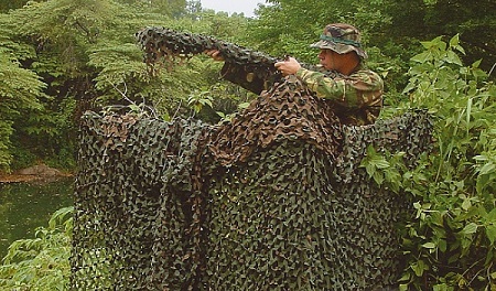 Filet De Camouflage Militaire 5x5 M – Pour Chasse, Camping, Jardin Et Décoration Extérieure